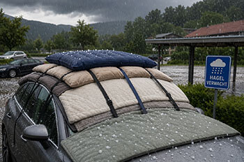 Met de auto op vakantie? Zo ben je verzekerd tegen hagelschade